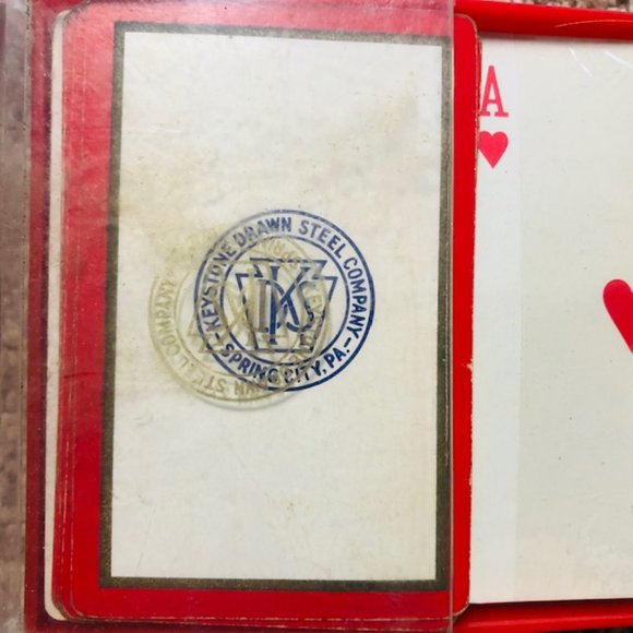 Vintage  Double Deck of Playing Cards Keystone Drawn Steel Company Pennsylvania - Picture 2 of 4